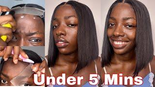 Easy Short Bob Wig Tutorial  | Lace Front, Glued & Natural Hairline #bobwig #wiginstall