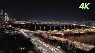 [4K] Seoul Night Walk in Yongyangbongjeojeong Park, South Korea