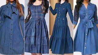 long denim dress outfit ideas