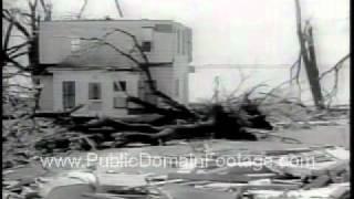 Tornado Slams into Michigan 1964 Newsreel Public Domain Footage PublicDomainFootage.com