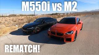 2024 BMW M2 vs 2021 BMW M550i Race REMATCH! | Great Runs