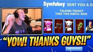 TFUE Gets *GIFTED* A Lot Of SKINS by STREAMERS!! - Fortnite Epic & Funny Moments