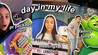 DAY IN THE LIFE OF AN INFLUENCER  - PR packages, family, school, meetings