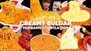 *30 MINS* CREAMY BULDAK NOODLES MUKBANG *ASMR* COMPILATION |  BIG BITES | EATING SOUNDS