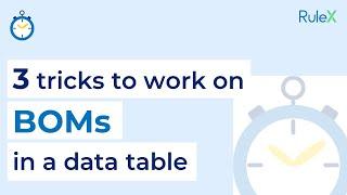 3 tricks to work on Bill of Materials (BOMs) in a data table