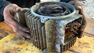 The Extremely Ingenious Skill Of The Electrician // Restoration Of Burnt 3 Phase Motor