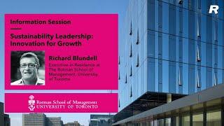 Information session on Rotman School of Management’s Sustainability Leadership program