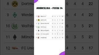 Tabla de Posiciones Hoy - Liga Alemana - Bundesliga Fecha 14 - 2024