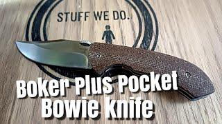 Boker Gedraitis Pocket Bowie Knife Burlap Micarta (2.68" Satin D2) 01BO508