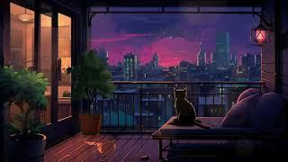 Lofi Cat With Beautiful Stars  Lofi Chill Night ~ chill beats to relax/study to