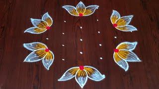 Flowers rangoli || sivarathri rangoli || rangoli designs ||