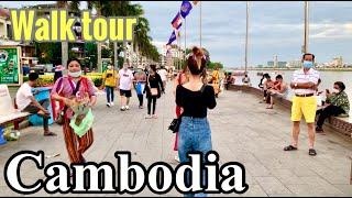 Walk tour-Cambodia at Phnom Penh city [4K]