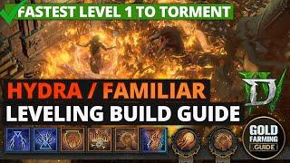 Hydra Familiar Firewall - Best Sorcerer Leveling Build Guide for Season 6 Vessel of Hatred Diablo IV