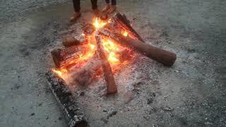 Bonfire at Ōmiwa Shrine, Nara