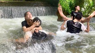 Full video: 21 days Young couple camping - Catching fish, cooking rice by the stream