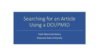 Search for an Article Using a DOI or PMID