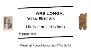 Ars longa vita brevis | Hippocrates | Verbis Latinis