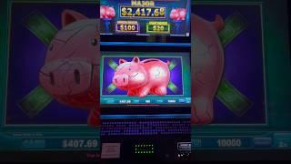 Full Screen Pig! Piggy Bankin Slot! Rare 5 Banks  #slots #casino #jackpot #slotmachine #bonus