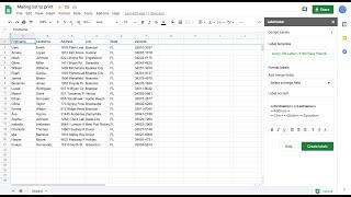 How to print mailing labels from Google Sheets?