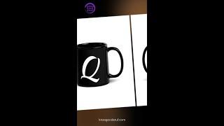 Personalized Letter Q Black Glossy Mug