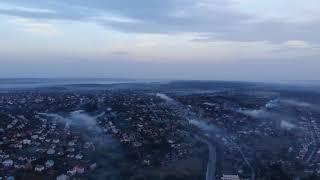 Smoke shroud over Khmelnytskyi, Ukraine