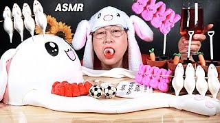 ASMR MUKBANG 50만기념 동심파괴 먹방!! 대왕 토끼 모자 케이크 먹방!! GIANT RABBIT HAT CAKE EATING SOUNDS!!