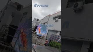 Outdoor LED spherical Display Screen Under Waterproof Test  #ledscreen #leddisplay