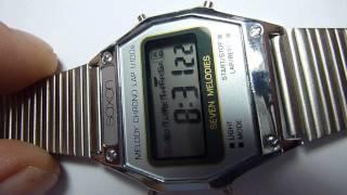 Saxon 7 Melody Alarm Classic Retro Digital Watch 1980s