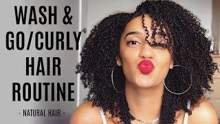 WASH & GO / CURLY HAIR ROUTINE ! | Natural Hair | AbbieCurls