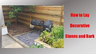 How to lay decorative stones and bark