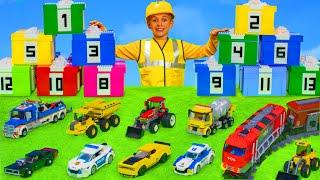 The Kids Play with Blocks Cars