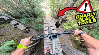 RIDING GNARLY TECH BLACK TRAILS IN WHISTLER ON MY DOWNHILL BIKE!