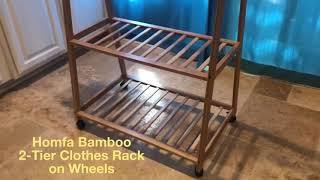 Homfa Bamboo Clothes Rack-- By: Green Grasses (50% off codes in Description below!)