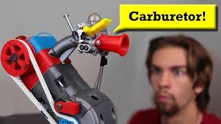 Adding a Carburetor to my 3D Printed Gas Engine, and now it RUNS!
