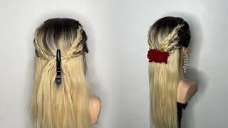 Quick & Easy Hair Braided Flower Front variation Hairstyles For Girls | Saree hairstyles, hairhacks