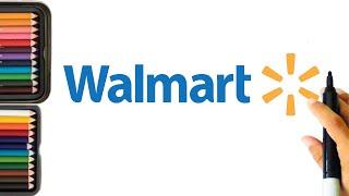 How to draw Walmart logo step by step / Drawing colorful logos