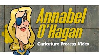 Annabel O'Hagan (Steph Harper from Fallout) Caricature art drawing process tutorial timelapse