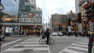 Toronto Walk 4K: walking downtown Toronto from Bloor street to Dundas Square and to Bay street