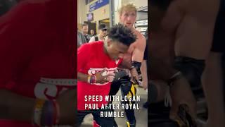 Speed hurt backstage after 2025 Royal Rumble with Logan Paul #royalrumble #ishowspeed #wrestling