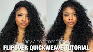 NATURAL 3A/3B CURLY FLIPOVER QUICKWEAVE 🩷 | ft. CurlsQueen