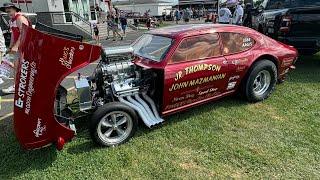 NHRA U.S Nationals Show Car / Drag car Parade of cars of the past with interviews #nhra #dragracing