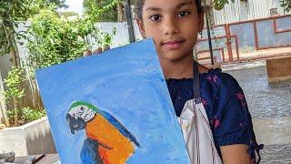 simple bird acrylic painting for beginners | art classes at kavi art studio #acrylic #art #painting