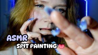 ASMR spit painting️ [wet mouth sounds]