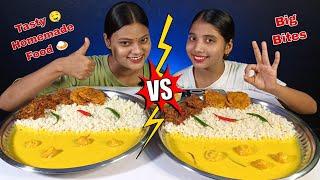 Biggest Thali Spicy Kadhi Chawal Challenge | Pakoda Kadhi With Rice Eating | Homemade Food Challenge