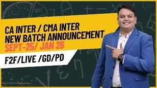 DT New Batch | CA INTER / CMA Inter F2F Batch , Live at Home, GD, PD| Ca Vijay Sarda