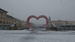 Sweden Gothenburg Walk around on a snowy day