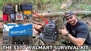 Solo Overnight Using a $170 Walmart Survival Kit In The Woods Part 1