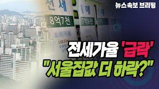 [뉴스속보] 전세가율 '급락'..."서울집값 더 하락?" [정완진TV]