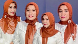 #4 tutorial hijab segi empat untuk kondangan & kerja, #subscribe #hijab #style #tutorial