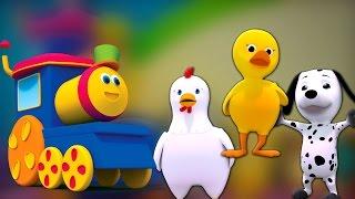 十在床上 | 韵对于婴儿 | 孩子们的诗| 苗圃歌曲 | Nursery Rhymes | 3d Songs For Toddlers | Bob The Train | Ten In The Bed